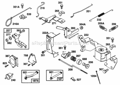 Governor_Assembly Diagram and Parts List for 1191-0  Briggs and Stratton Generator